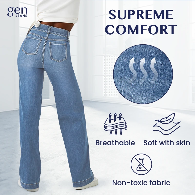 🔥Pre-Summer Sale🔥 2024 Seamed Front Wide Leg Jeans